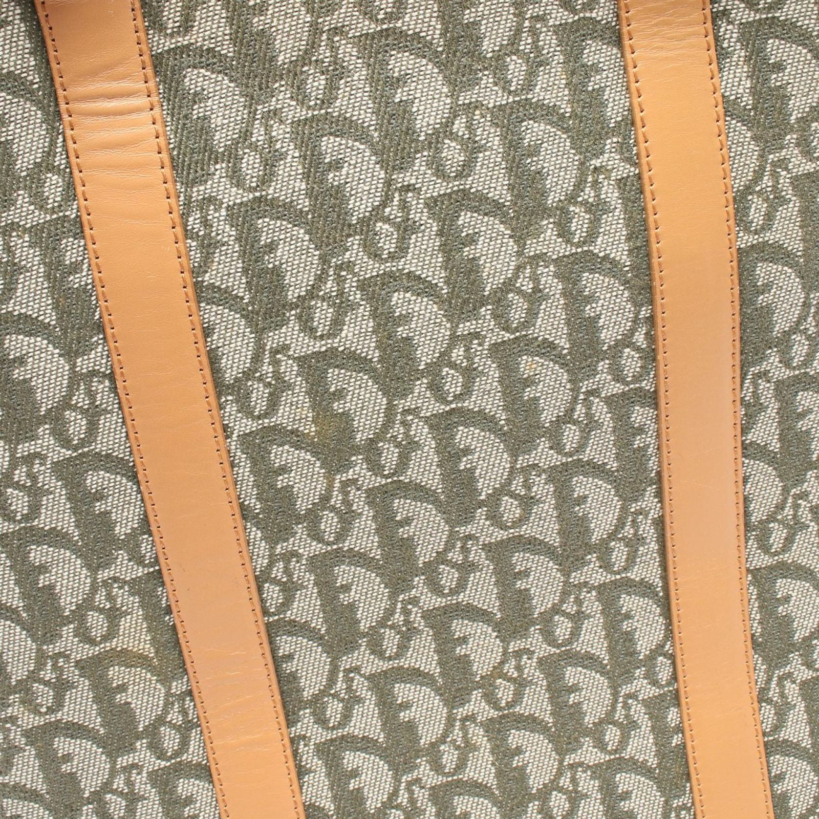 Dior Tote Bag Trotter Green Beige Canvas Leather — view 5
