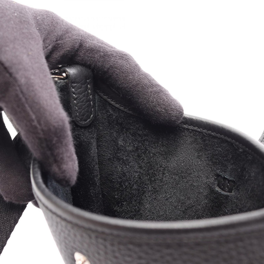 Hermes Shoulder Bag Evelyne Amazon TPM Black Leather — view 6