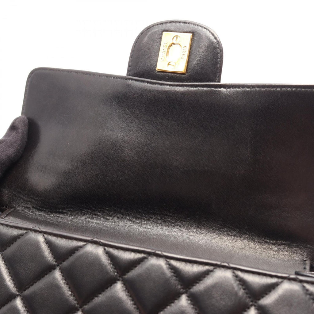 Chanel Shoulder Bag Quilted Face Black Lambskin Chain — view 7