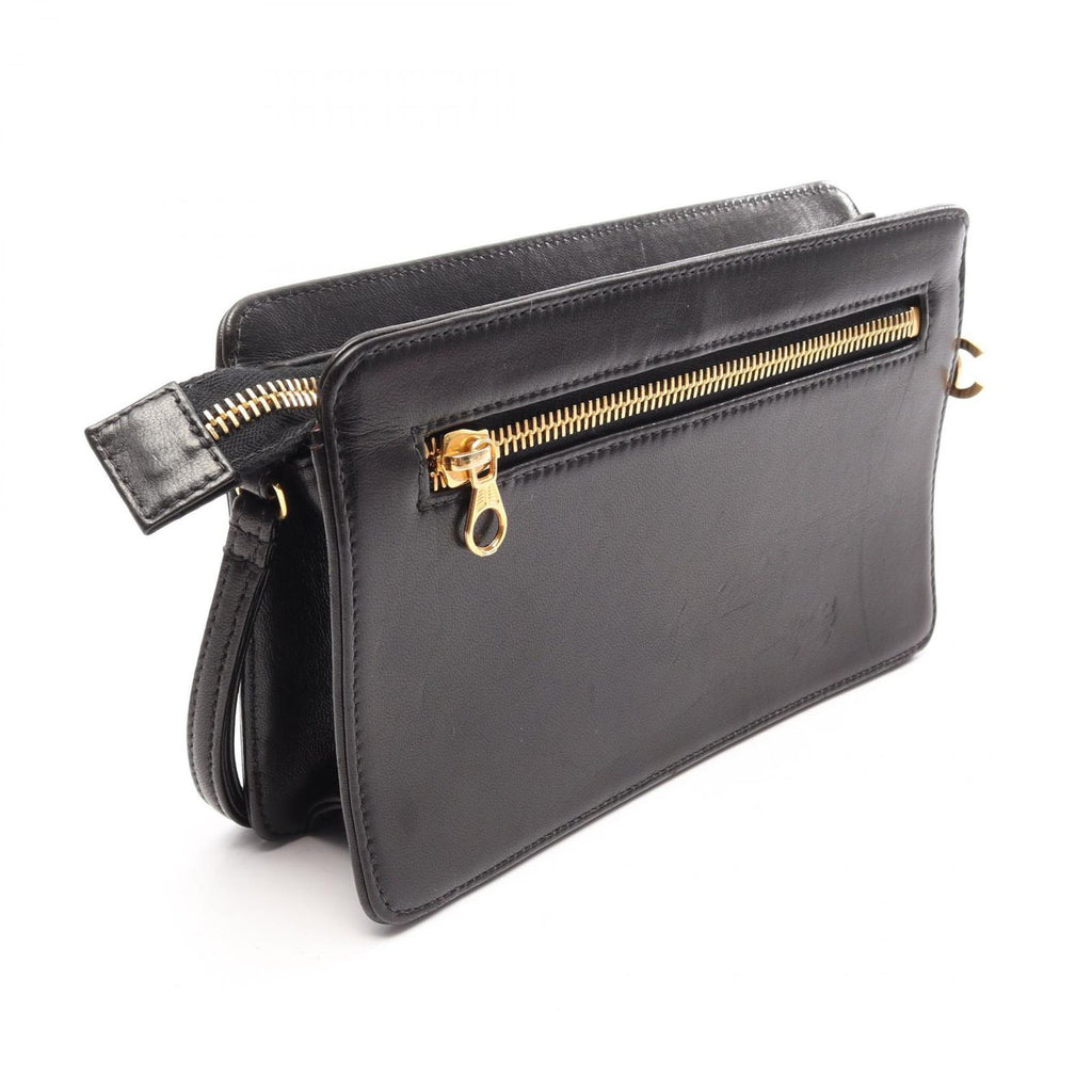 Chanel Clutch CC Logo Black Lambskin Second — view 2
