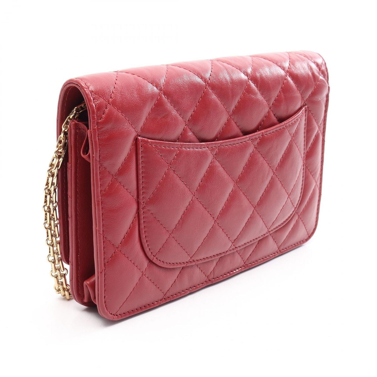 Chanel Shoulder Bag 2.55 Quilted Red Calfskin Chain Wallet — view 2