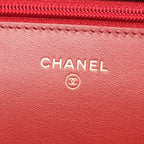 Chanel Shoulder Bag 2.55 Quilted Red Calfskin Chain Wallet — view 4