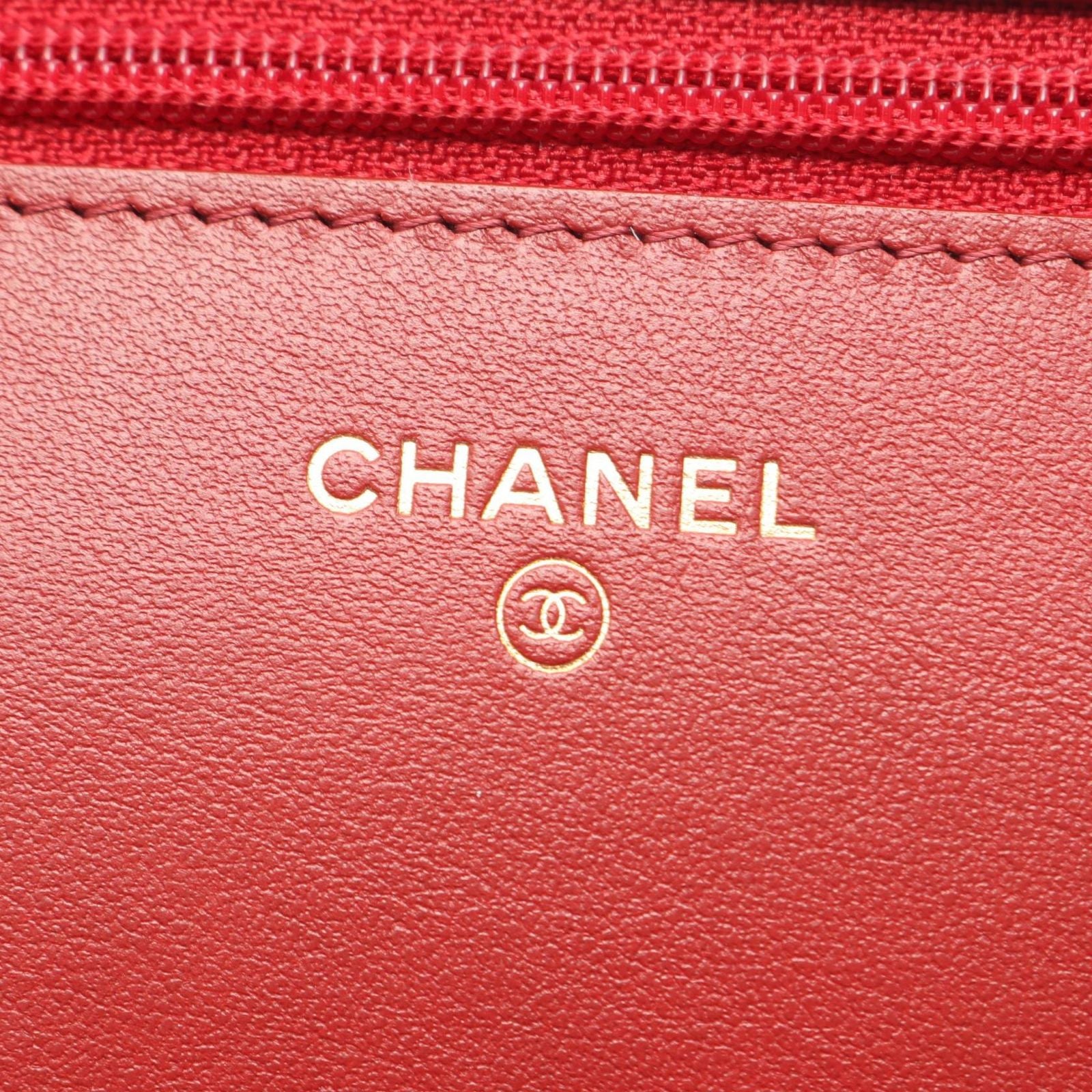 Chanel Shoulder Bag 2.55 Quilted Red Calfskin Chain Wallet — view 4