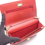 Chanel Shoulder Bag 2.55 Quilted Red Calfskin Chain Wallet — view 3