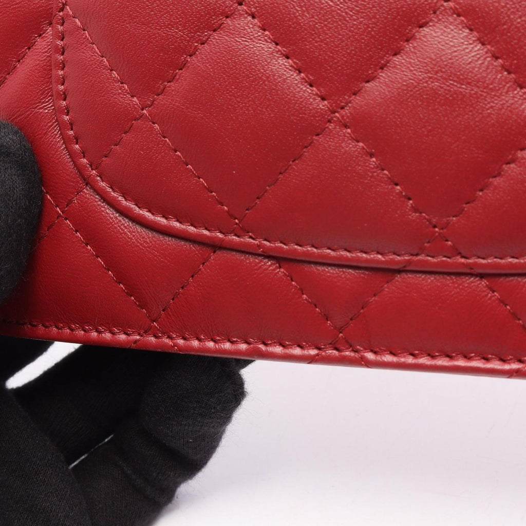 Chanel Shoulder Bag 2.55 Quilted Red Calfskin Chain Wallet — view 8