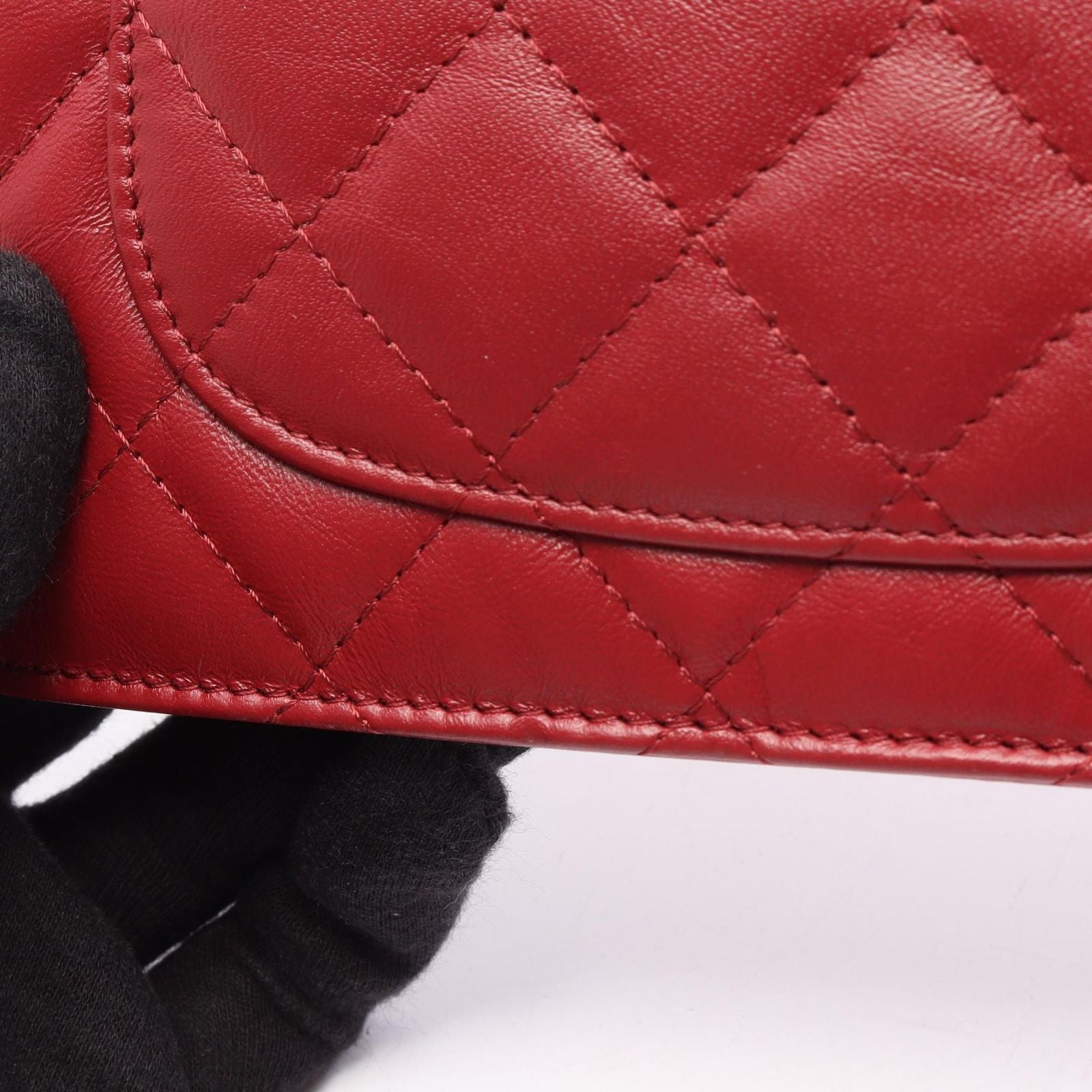 Chanel Shoulder Bag 2.55 Quilted Red Calfskin Chain Wallet — view 8