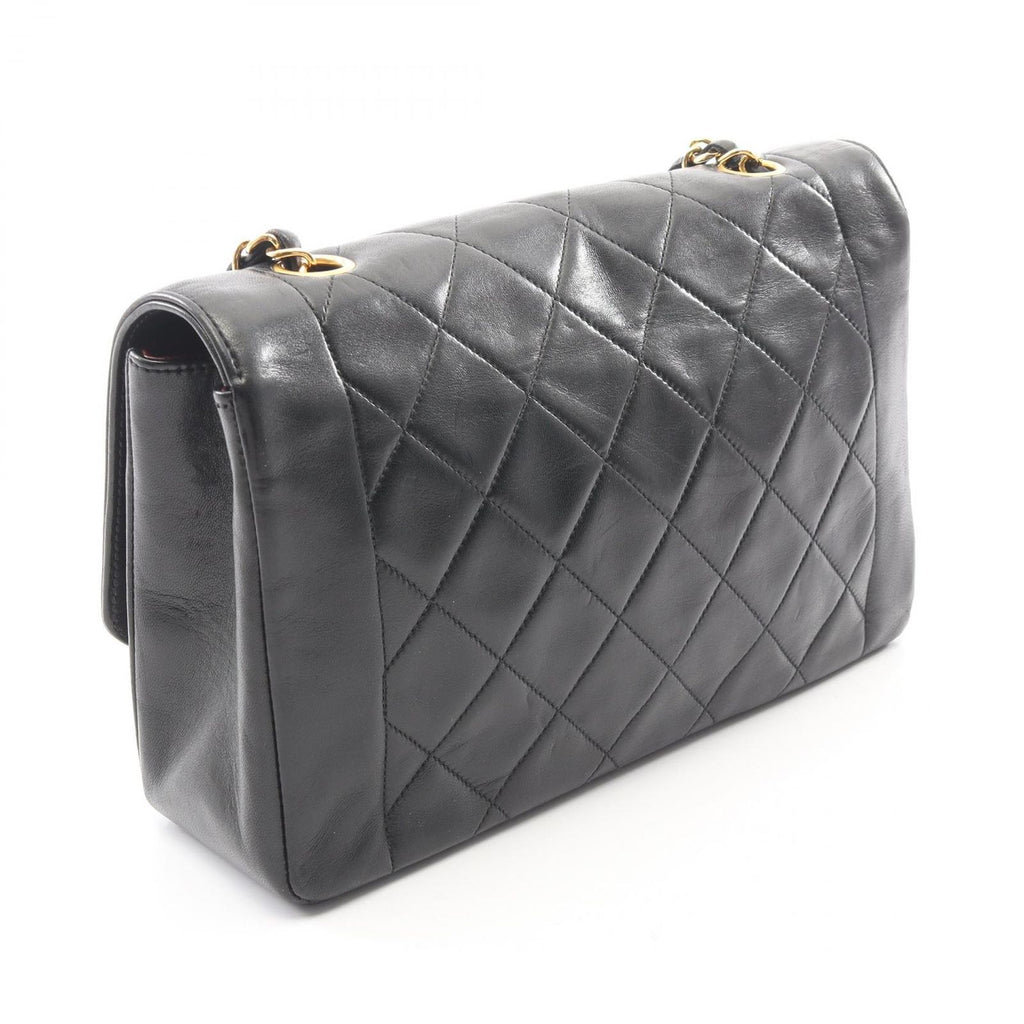 Chanel Shoulder Bag Quilted Diana Flap Black Lambskin Chain — view 2