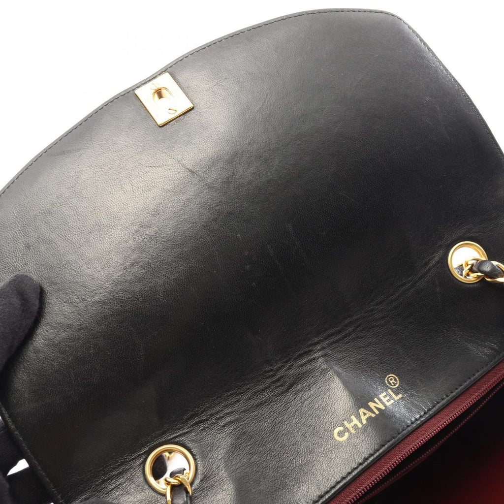 Chanel Shoulder Bag Quilted Diana Flap Black Lambskin Chain — view 6