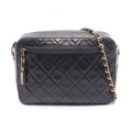 Chanel Shoulder Bag Quilted Black Lambskin Chain
