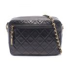 Chanel Shoulder Bag Quilted Black Lambskin Chain