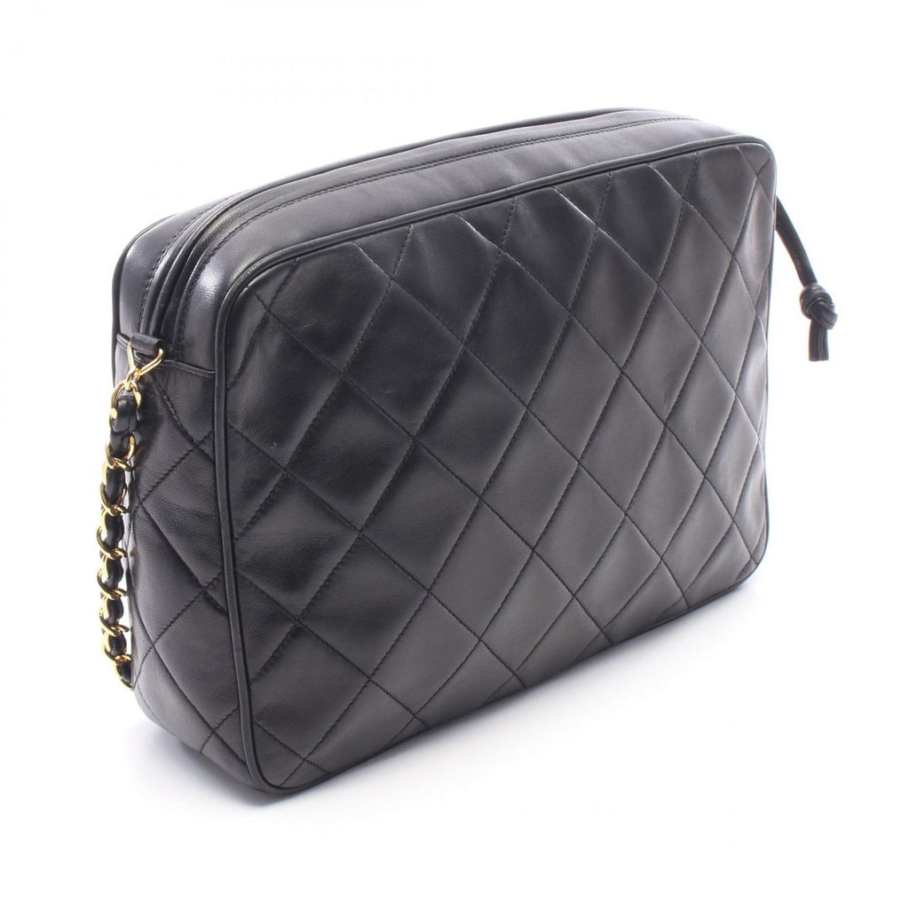 Chanel Shoulder Bag Quilted Black Lambskin Chain — view 2