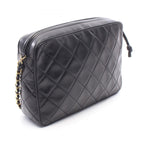 Chanel Shoulder Bag Quilted Black Lambskin Chain — view 2