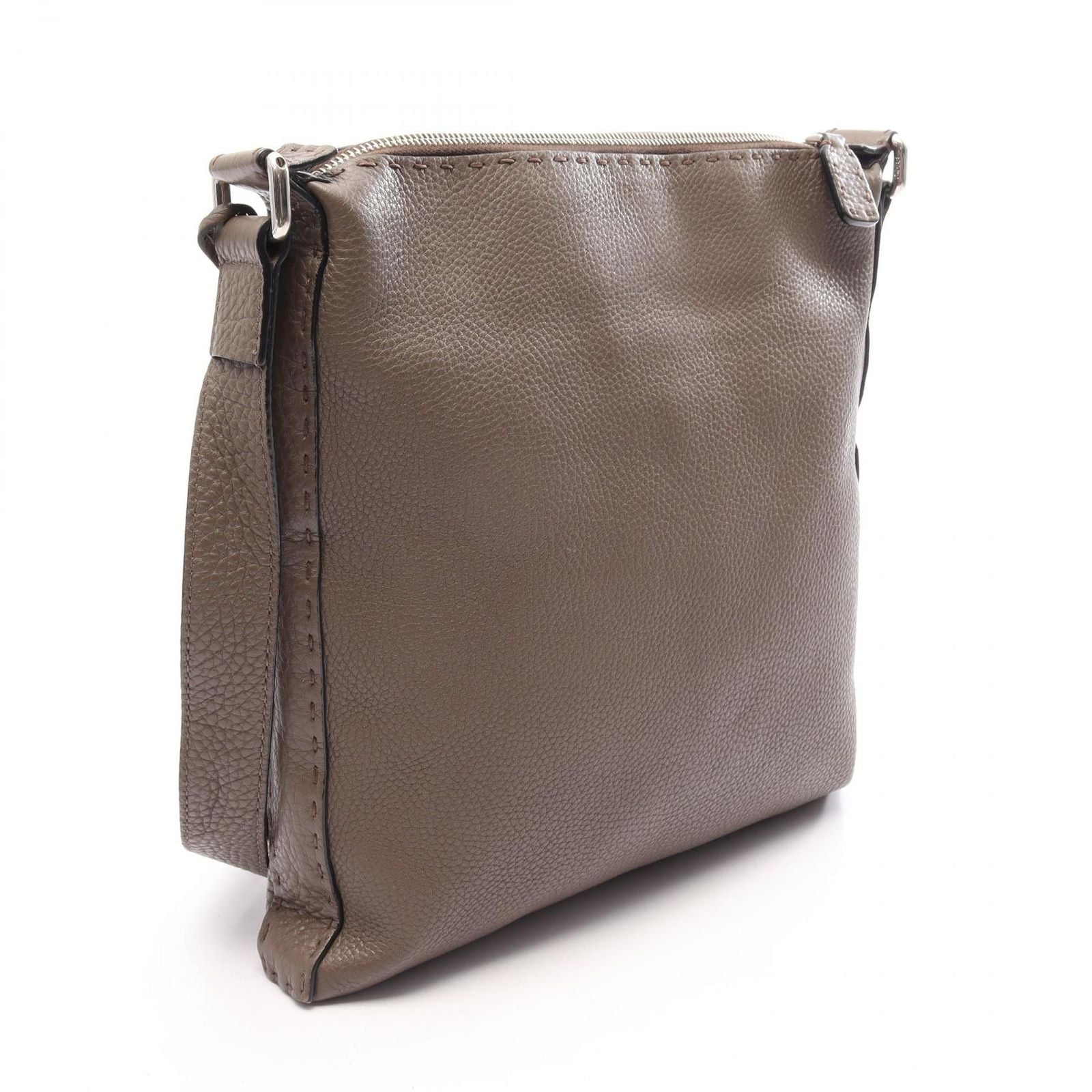 Fendi Shoulder Bag Selleria Gray Leather — view 2
