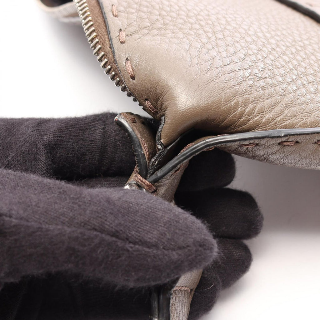 Fendi Shoulder Bag Selleria Gray Leather — view 8