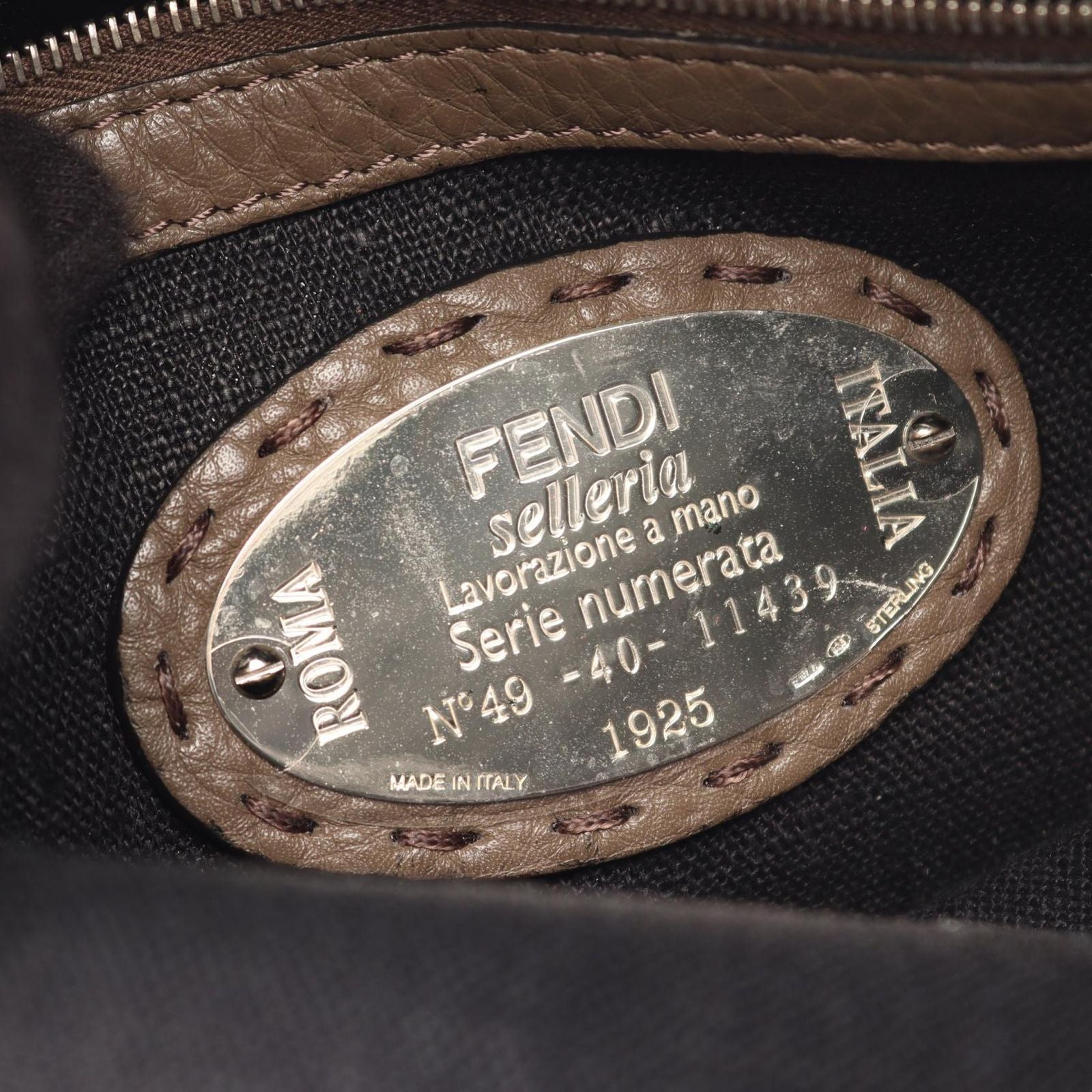 Fendi Shoulder Bag Selleria Gray Leather — view 4