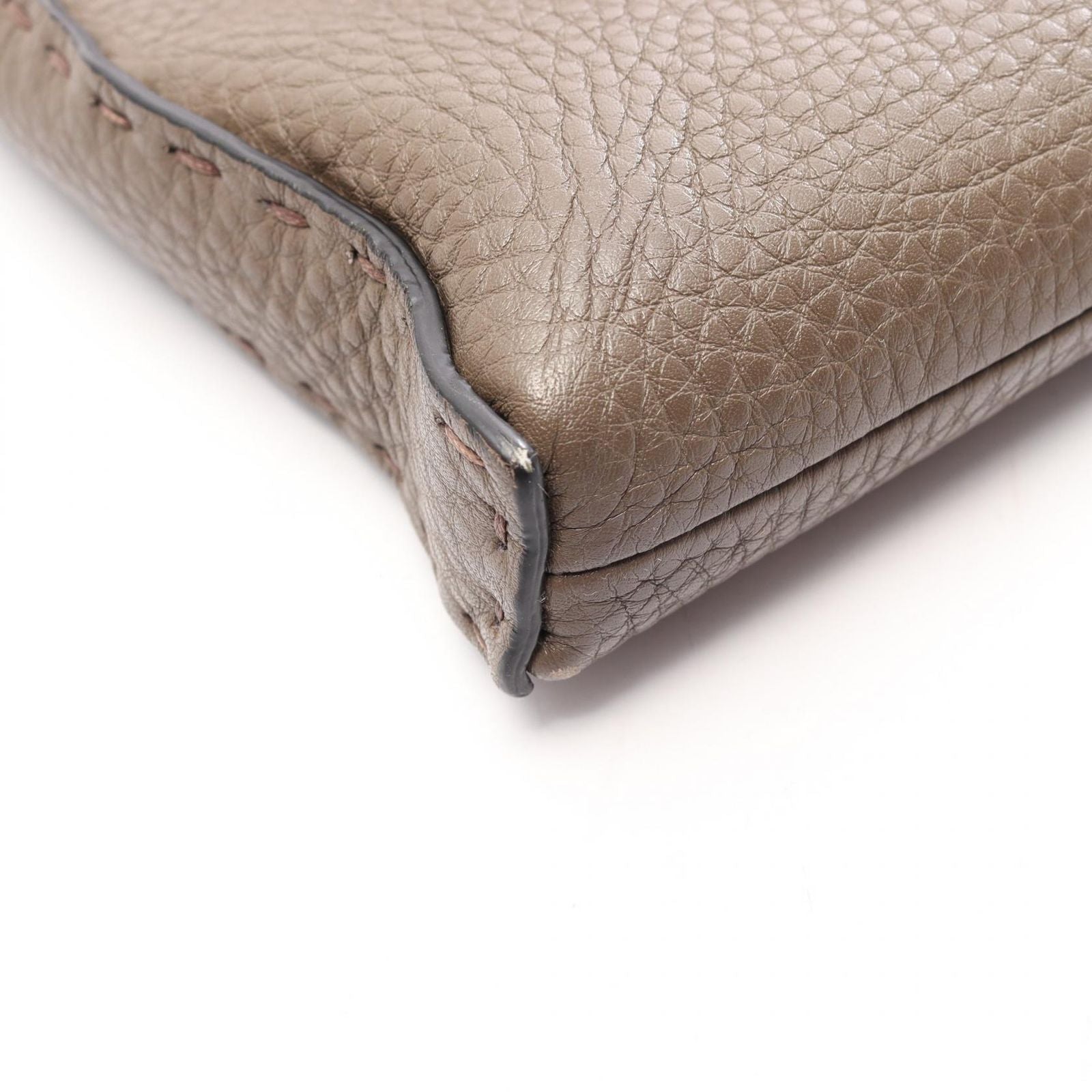 Fendi Shoulder Bag Selleria Gray Leather — view 7