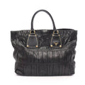 Prada Tote Bag Gaufre Black Leather Gaufle