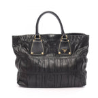 Prada Tote Bag Gaufre Black Leather Gaufle