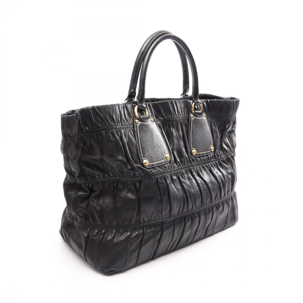 Prada Tote Bag Gaufre Black Leather Gaufle — view 2
