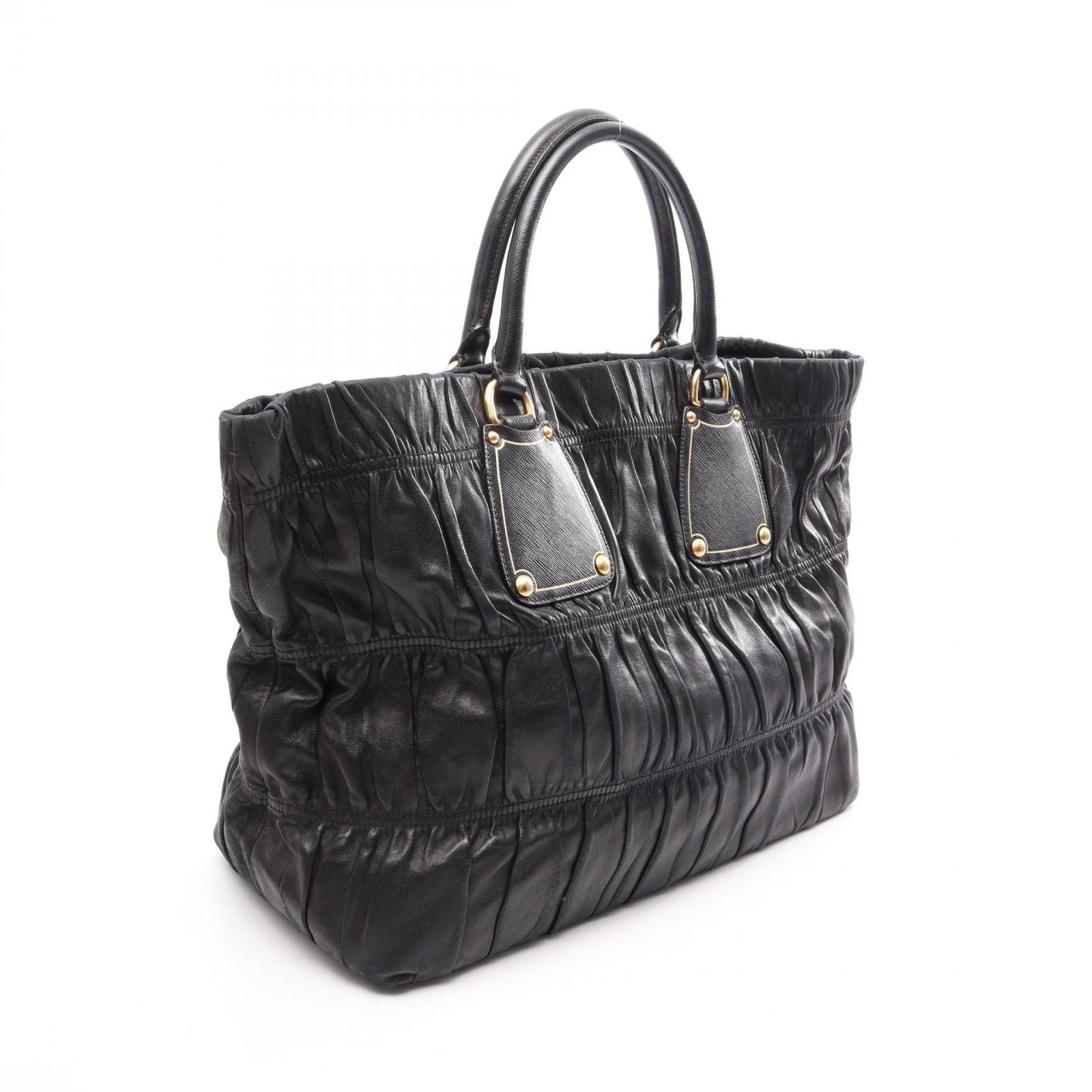 Prada Tote Bag Gaufre Black Leather Gaufle — view 2