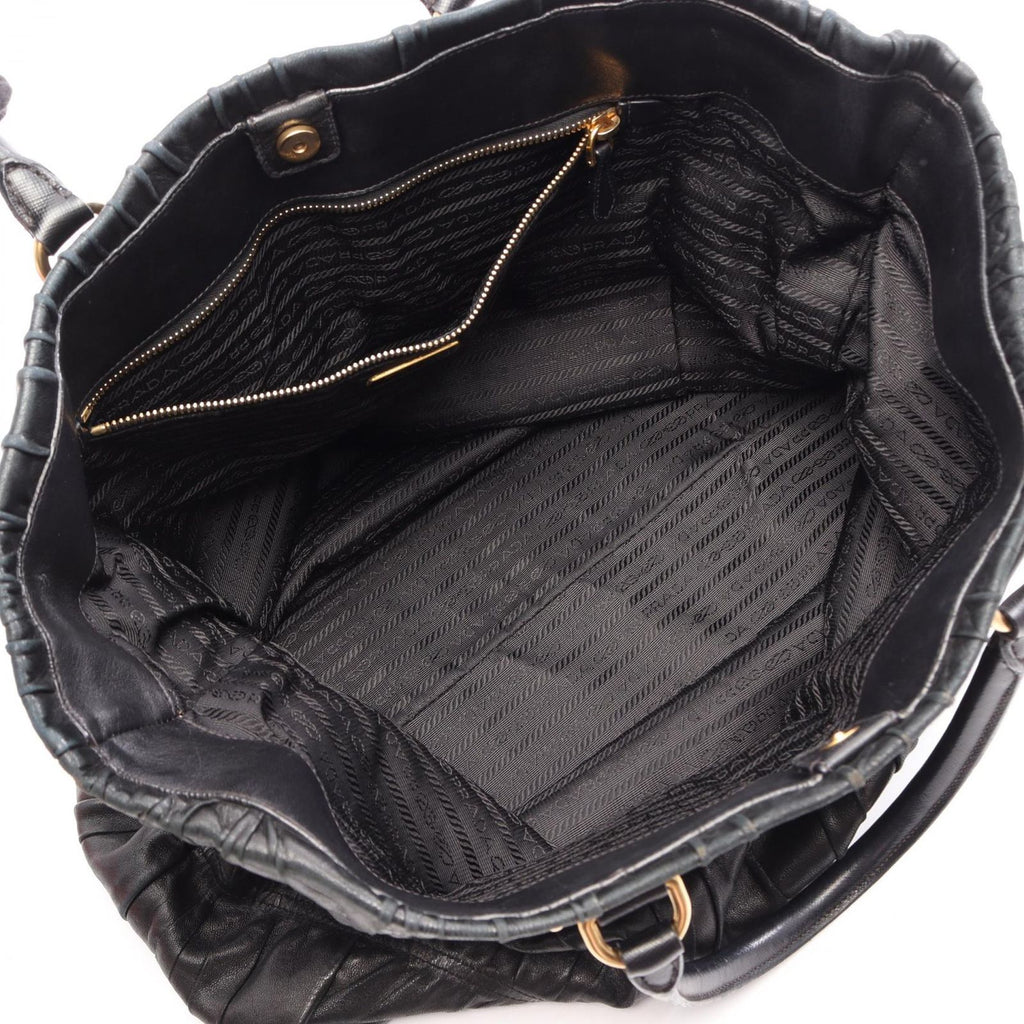 Prada Tote Bag Gaufre Black Leather Gaufle — view 3