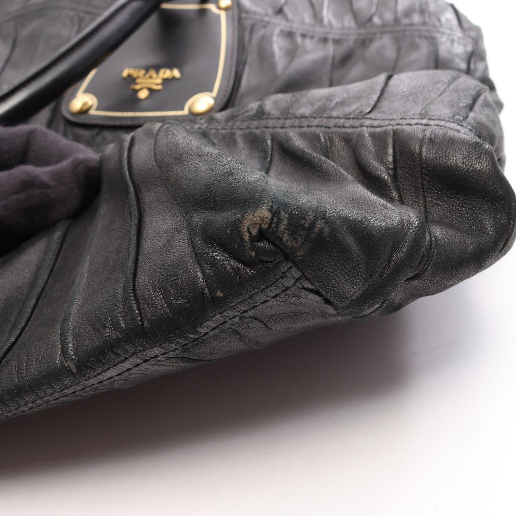 Prada Tote Bag Gaufre Black Leather Gaufle — view 7