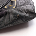 Prada Tote Bag Gaufre Black Leather Gaufle — view 7