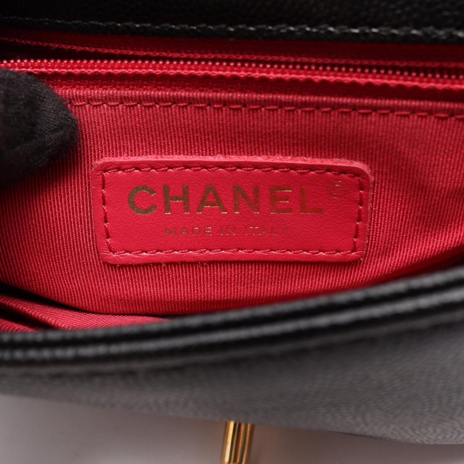 Chanel Shoulder Bag Quilted Full Flap 2-Way Black Caviar Leather Mini Chain — view 4