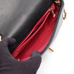 Chanel Shoulder Bag Quilted Full Flap 2-Way Black Caviar Leather Mini Chain — view 3