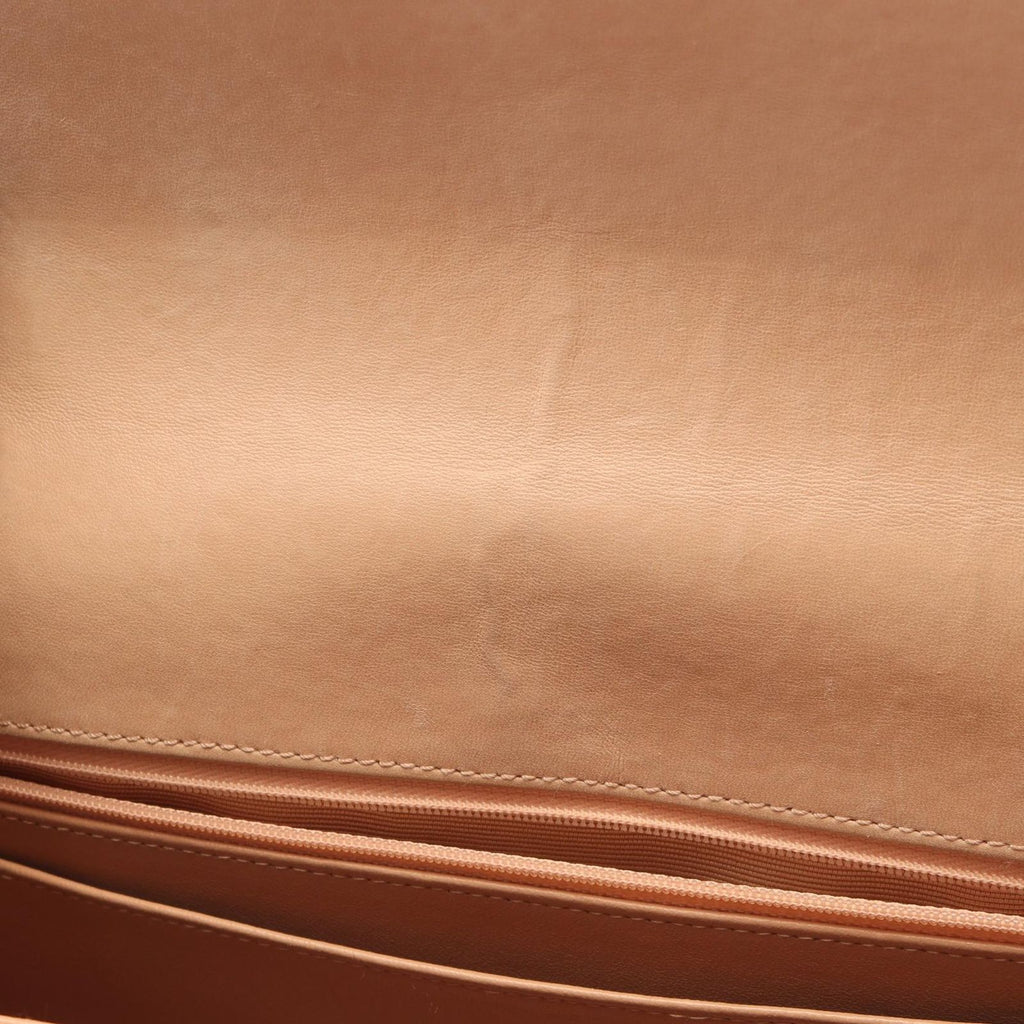 Chanel Shoulder Bag Maxi Quilted Chain Beige Lambskin — view 7