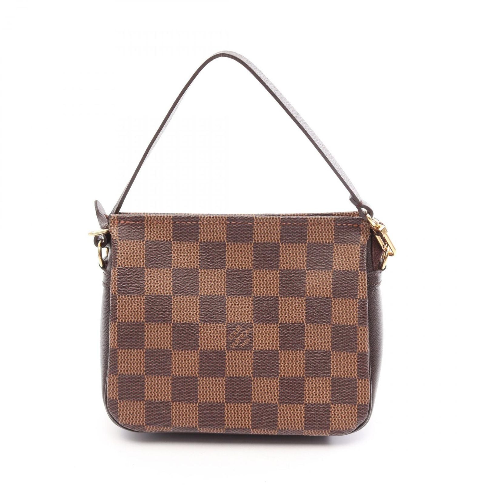 Louis Vuitton Trousse Makeup Damier Ebene Canvas Leather Handbag
