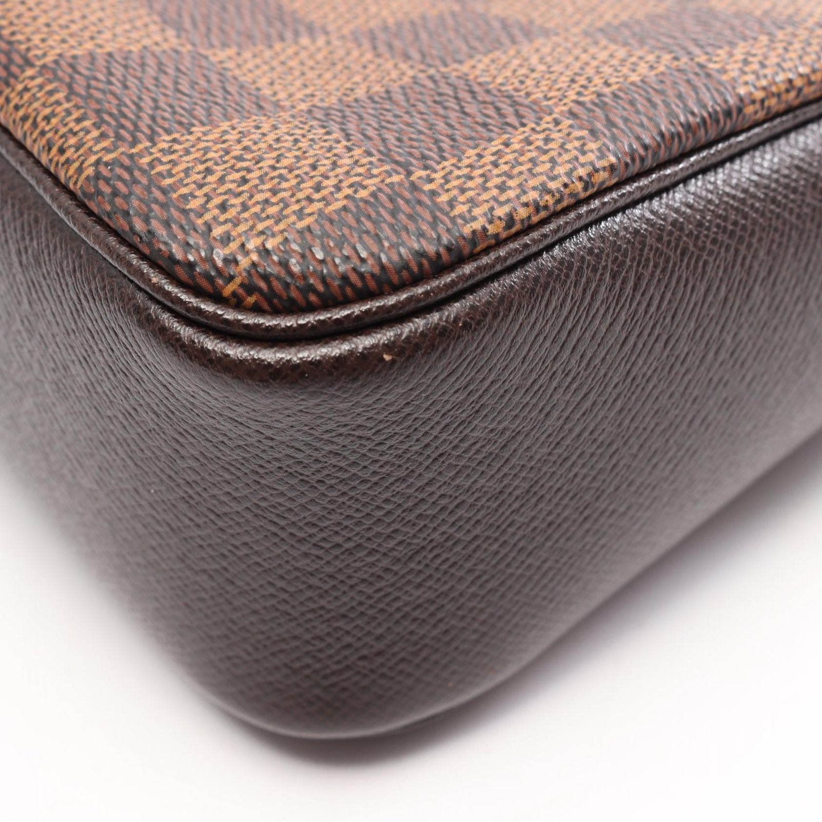 Louis Vuitton Trousse Makeup Damier Ebene Canvas Leather Handbag — view 7
