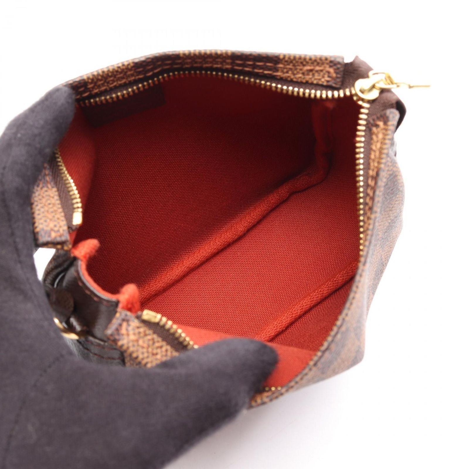 Louis Vuitton Trousse Makeup Damier Ebene Canvas Leather Handbag — view 3
