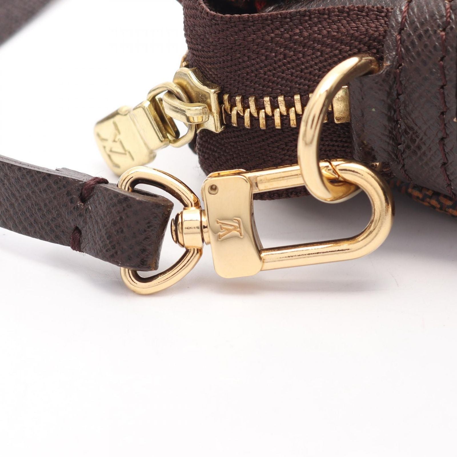 Louis Vuitton Trousse Makeup Damier Ebene Canvas Leather Handbag — view 8