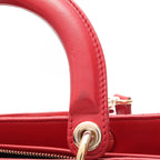 Dior Lady Dior Large 2-Way Red Leather Lady Dior Cannage Tote Bag — view 8