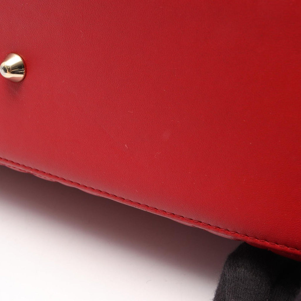 Dior Lady Dior Large 2-Way Red Leather Lady Dior Cannage Tote Bag — view 6