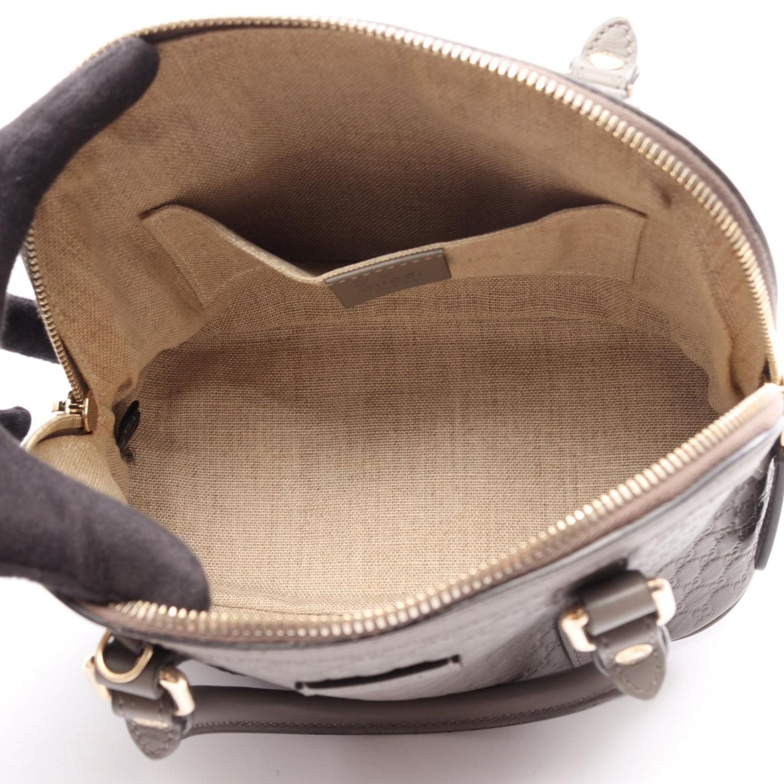 Gucci Micro Guccissima 2-Way Gray Leather GG Shoulder Bag — view 3