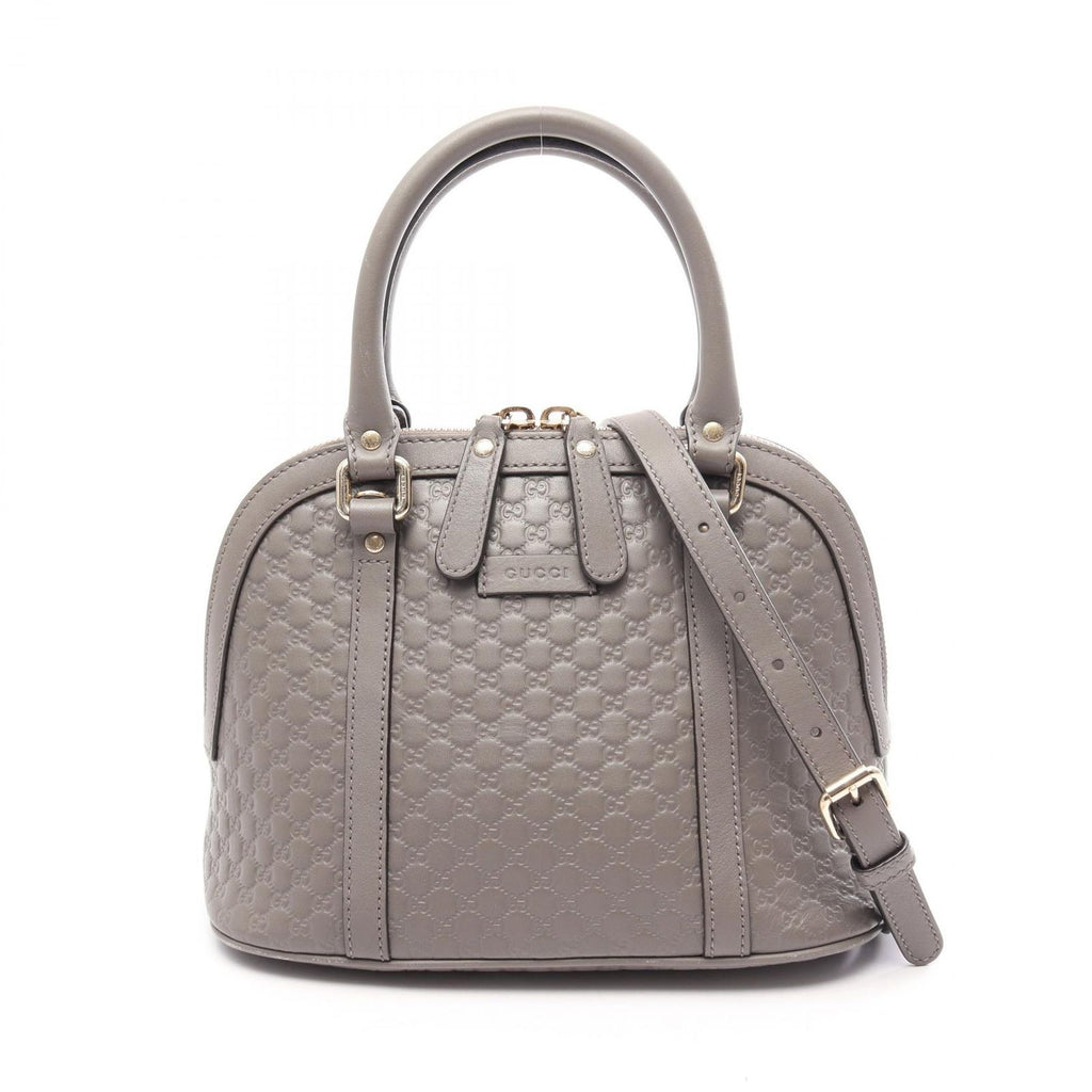 Gucci Micro Guccissima 2-Way Gray Leather GG Shoulder Bag