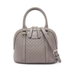 Gucci Micro Guccissima 2-Way Gray Leather GG Shoulder Bag