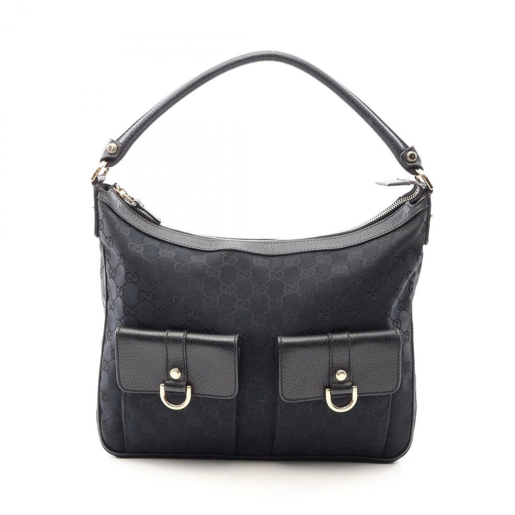 Gucci Shoulder Bag GG Canvas Black Abbey Oneshoulder