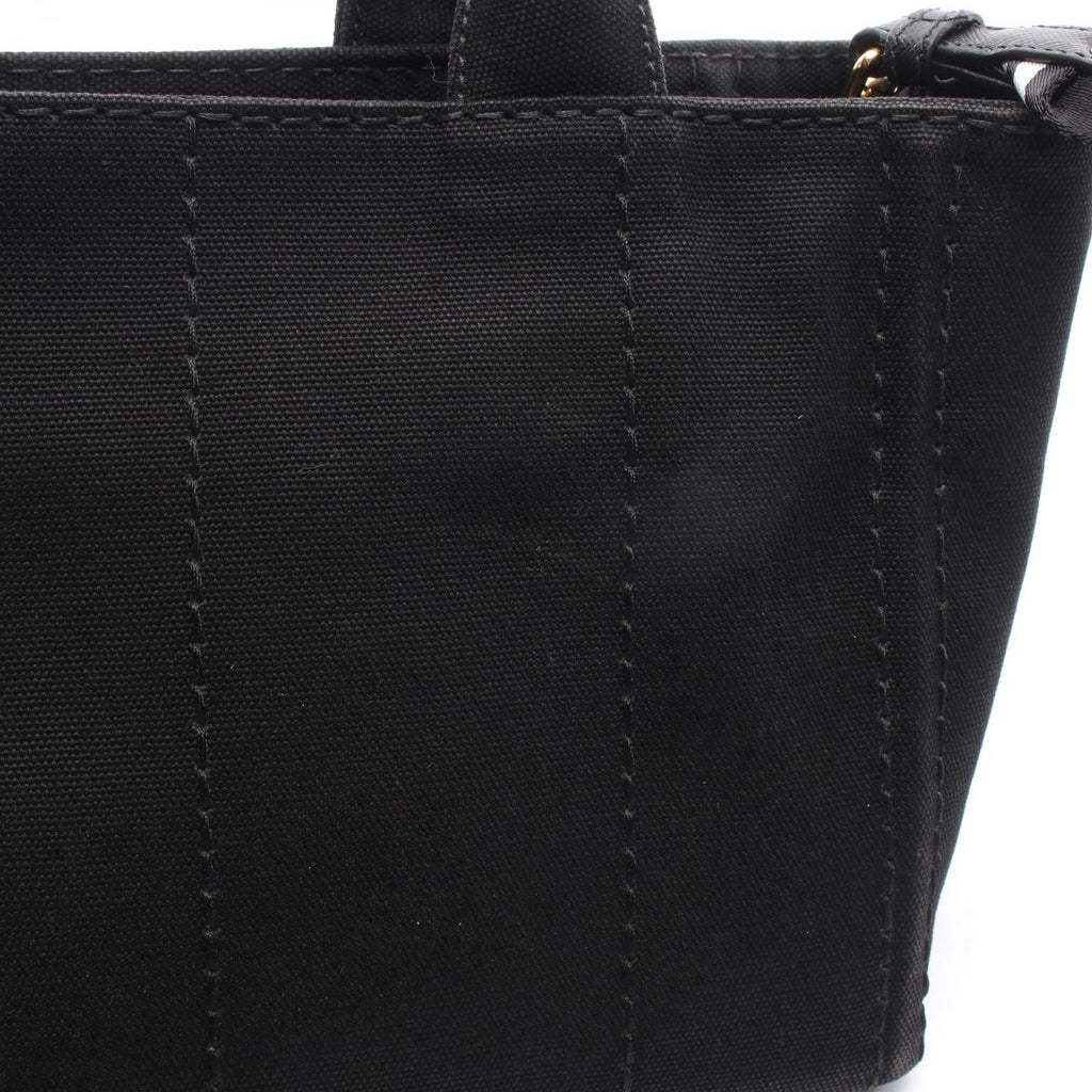 Prada Tote Bag Canapa 2-Way Black White Canvas Mini — view 8
