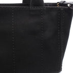 Prada Tote Bag Canapa 2-Way Black White Canvas Mini — view 8