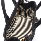 Prada Tote Bag Canapa 2-Way Black White Canvas Mini — view 3