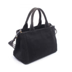 Prada Tote Bag Canapa 2-Way Black White Canvas Mini — view 2