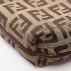 Fendi Shoulder Bag Zucchino Beige Brown Canvas Leather — view 5