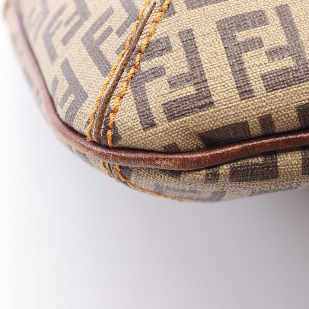 Fendi Shoulder Bag Zucca Zucchino Brown Canvas Leather — view 6