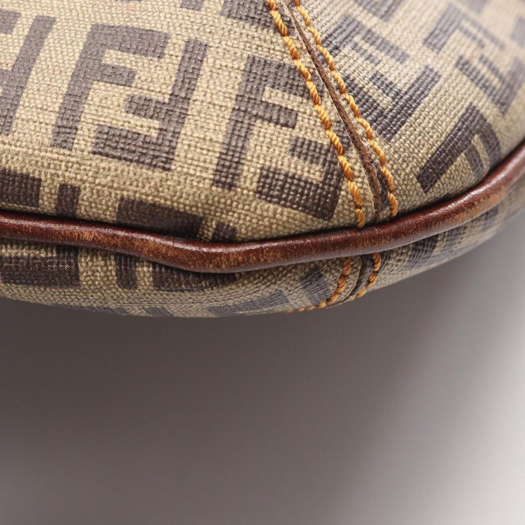 Fendi Shoulder Bag Zucca Zucchino Brown Canvas Leather — view 5