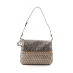 Fendi Shoulder Bag Zucca Zucchino Brown Canvas Leather
