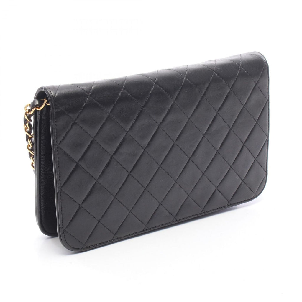 Chanel Shoulder Bag Quilted Full Flap Black Lambskin Push Lock Chain — view 2