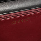Chanel Shoulder Bag Quilted Full Flap Black Lambskin Push Lock Chain — view 4